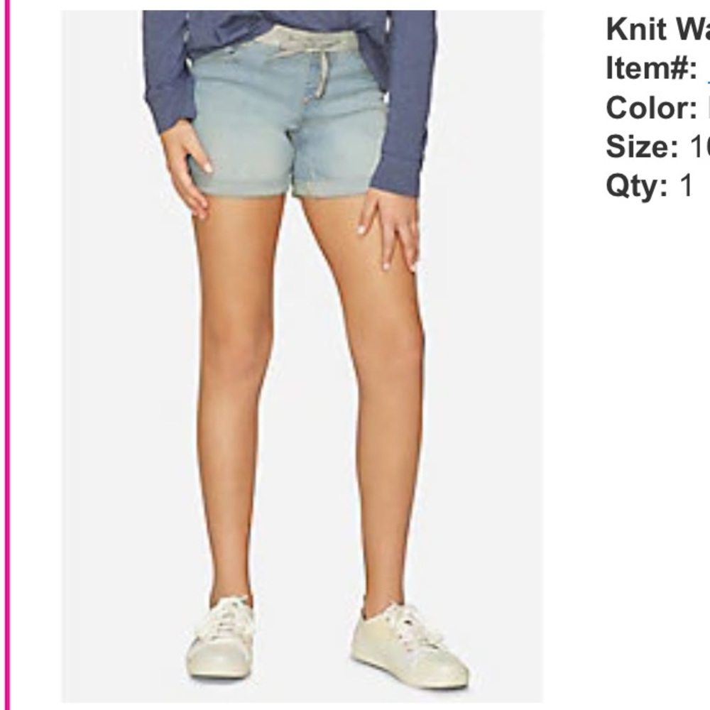 Justice knit waist midi shorts
